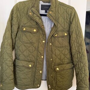 100% Cotton J.Crew Khaki Quilted Outerwear